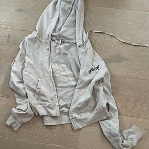 PINK grey zip up